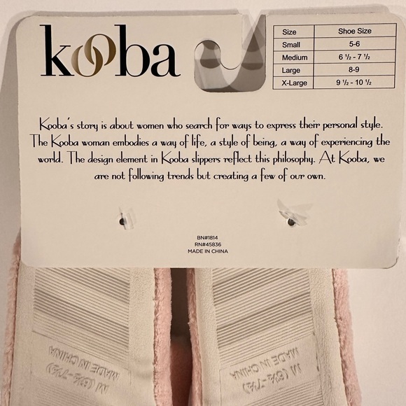 KOOBA Memory Foam Slippers Pink & White W/Sunset design Size M 6 1/2 - 7 1/2 NWT - Picture 6 of 10